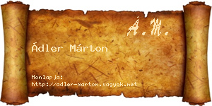 Ádler Márton névjegykártya