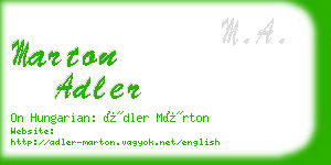 marton adler business card